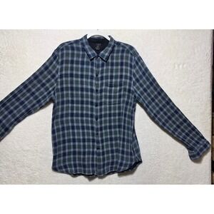 John Varvatos Reversible Plaid Button Down Shirt Men's Long Sleeve Size L